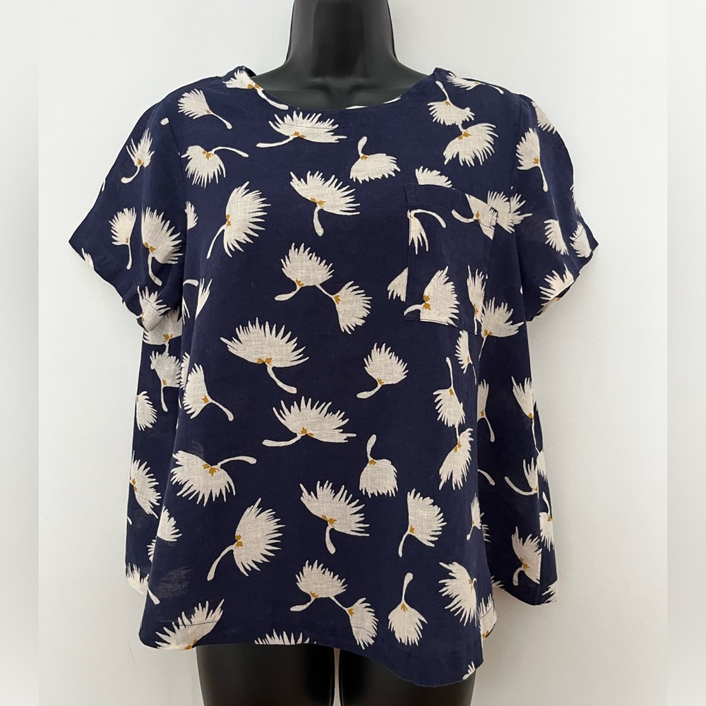 Old Navy Linen Blend Trapeze Top, Size Medium